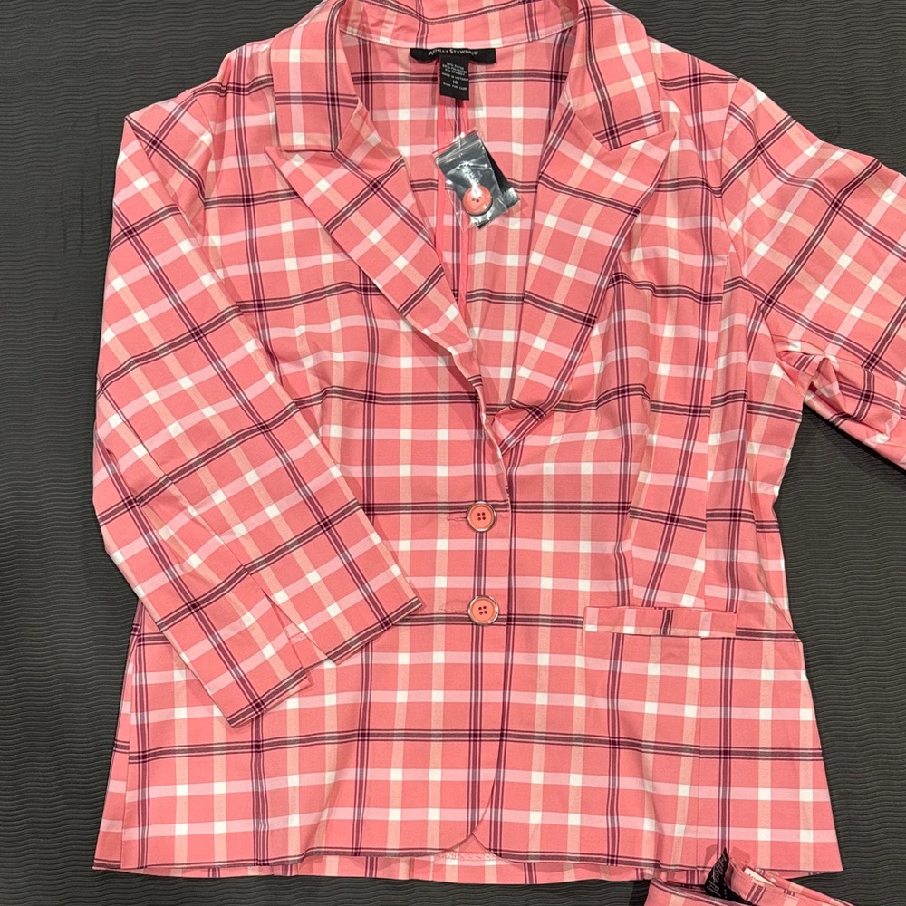 Ashley Stewart Plaid pant and blazer set - Picture 2 of 13